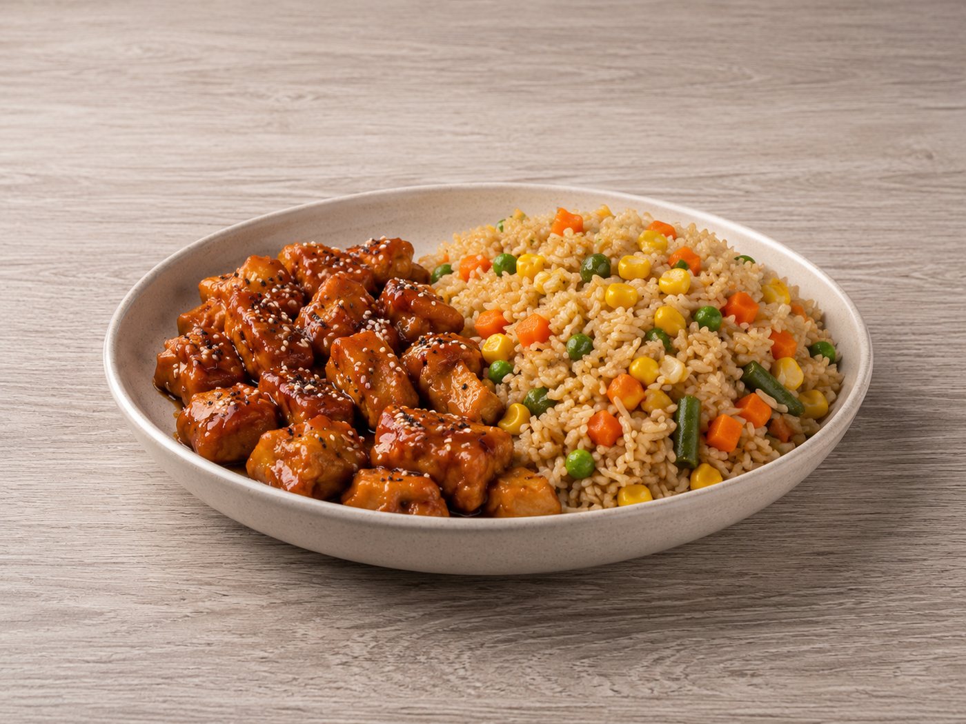 Fried Rice & BBQ Chicken — repas protéiné portionné Protéine Express